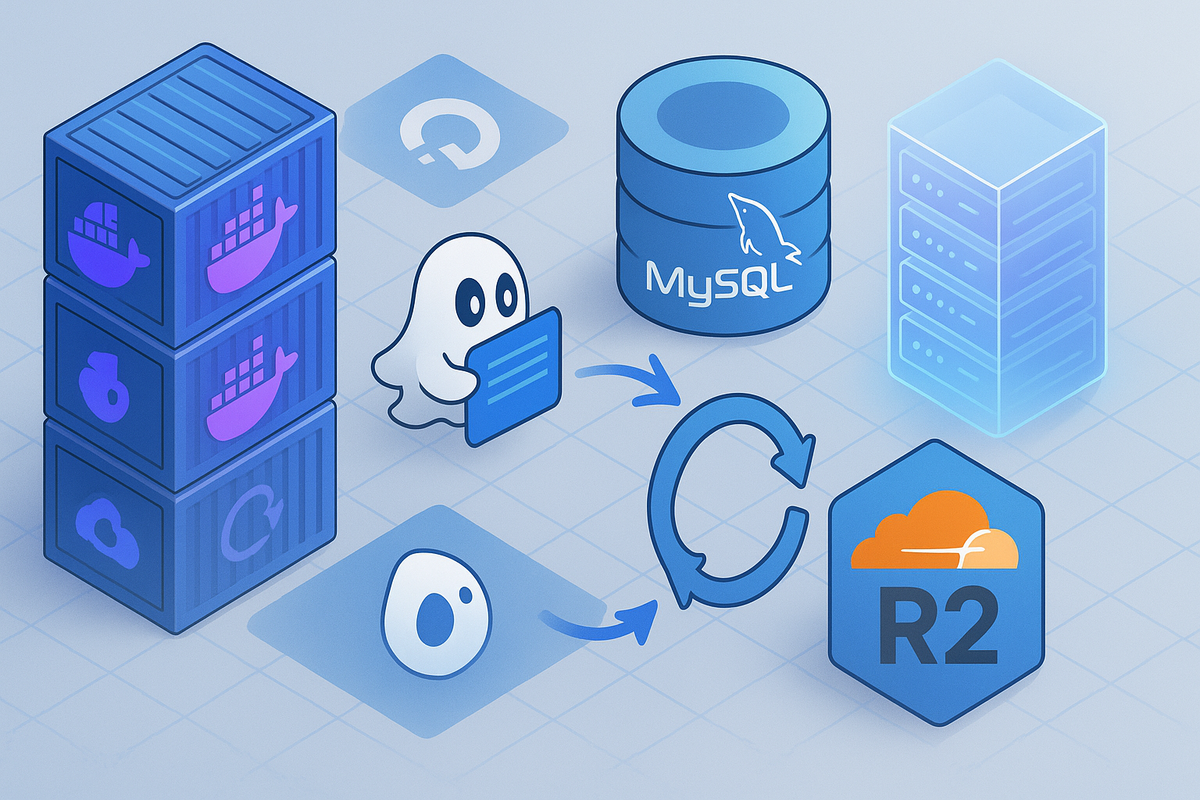 Ubuntuサーバ（Droplets）×Docker Compose環境のGhostブログをCloudflare R2（rclone利用）へ自動バックアップする方法